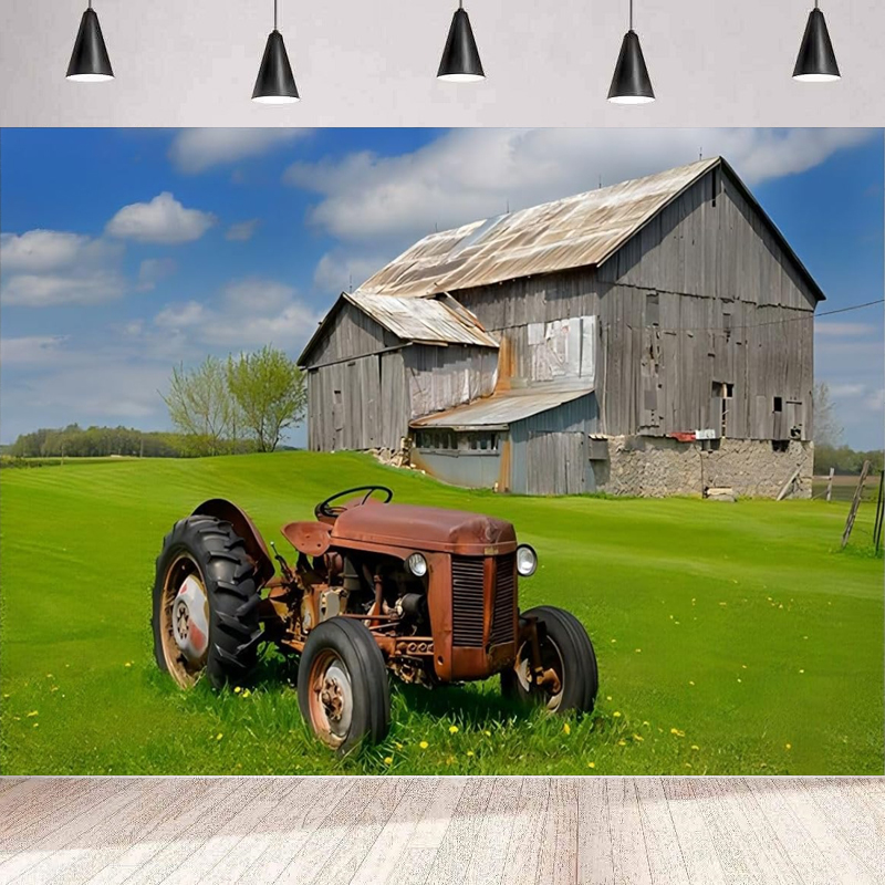 Agriculture Farming Background - Green Farmland Photography Backdrop For Sunny