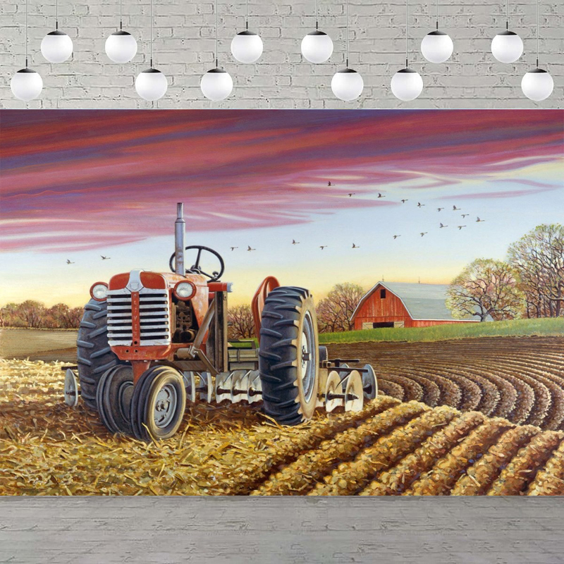 Photography Backdrop Busy Farm - Agriculture Farming Background 评论和价格