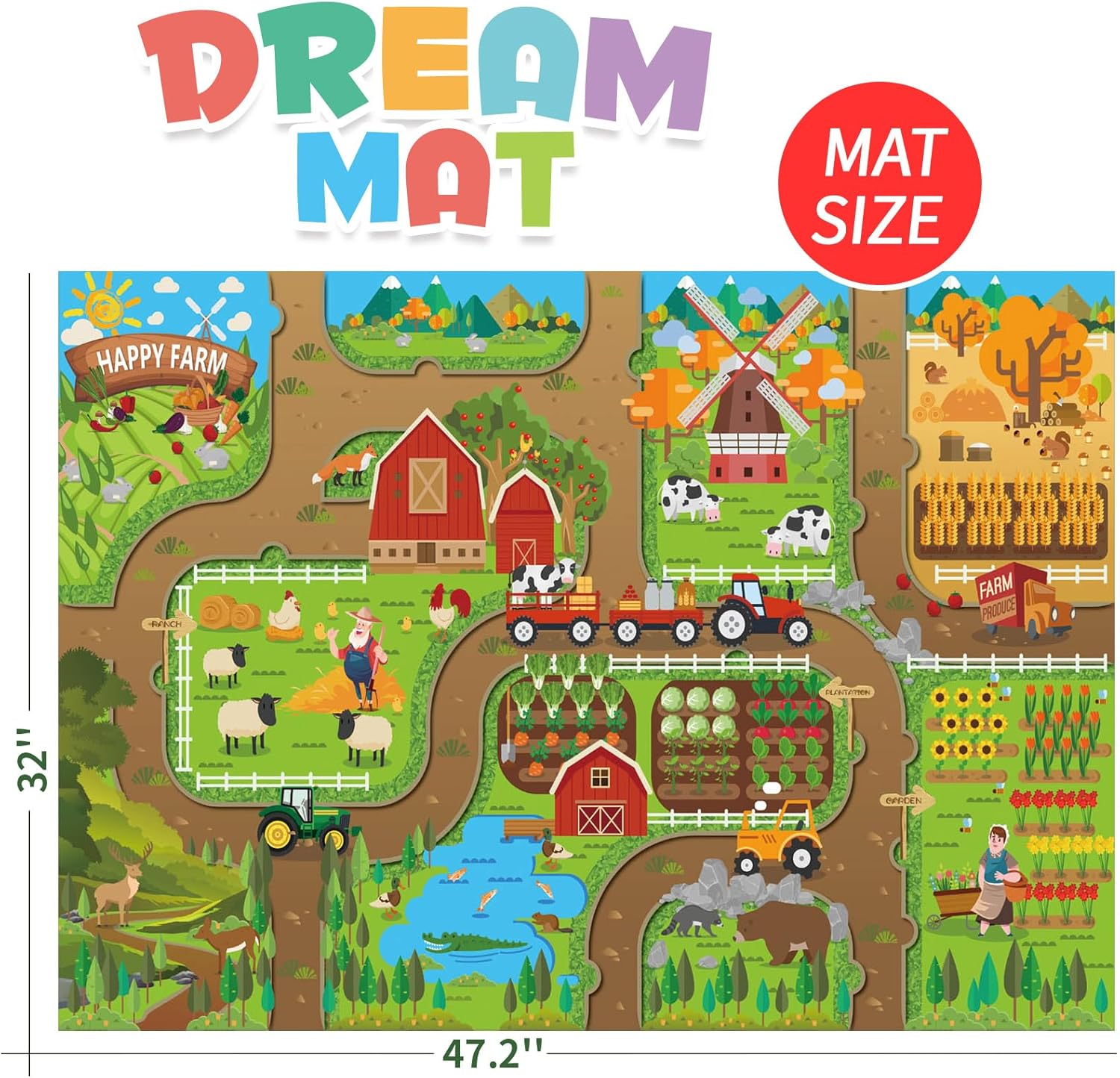 Kids Dream Mat Happy Farm Acti - Farming & Agriculture Word Stacks 评论和价格