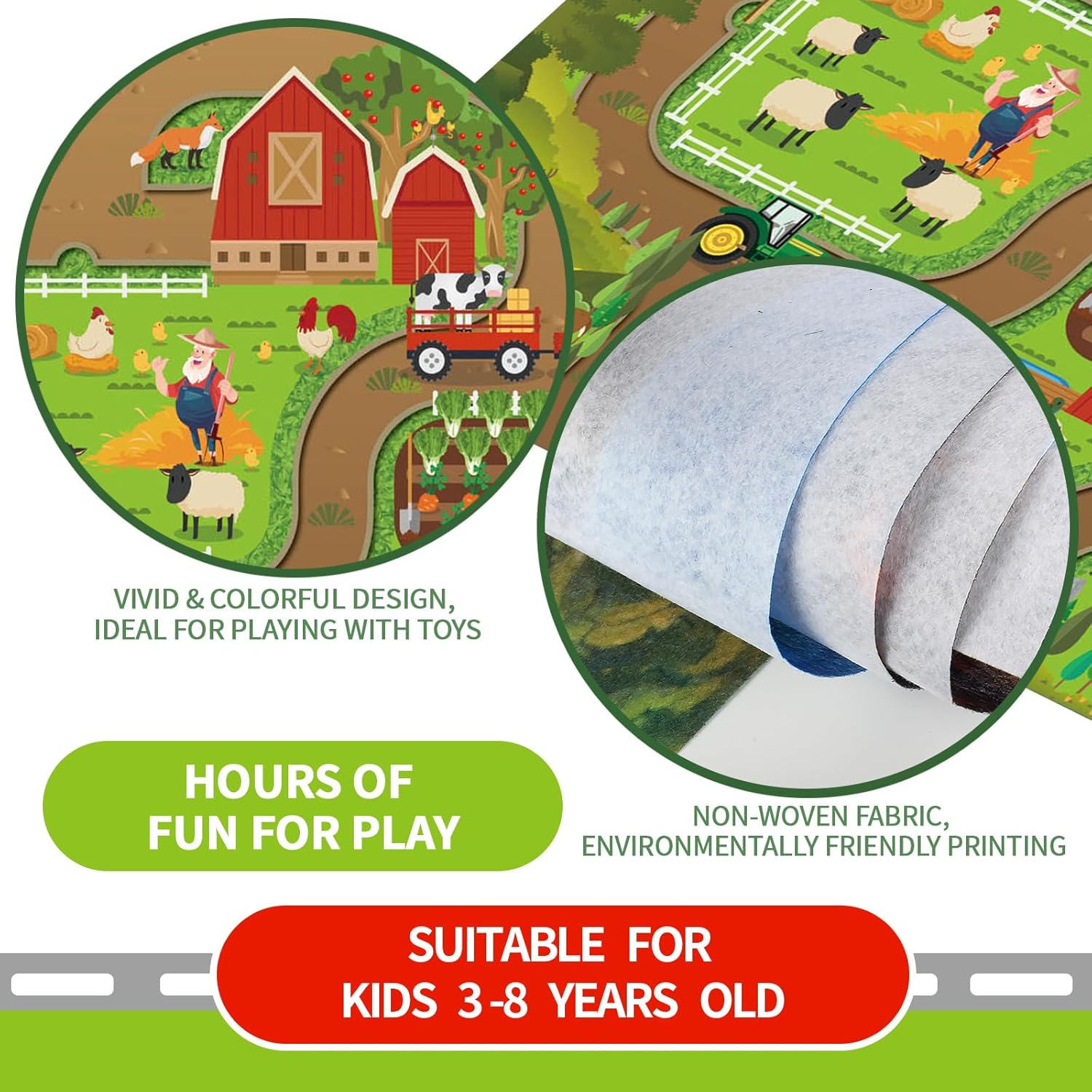 Kids Dream Mat Happy Farm Acti - Farming & Agriculture Word Stacks 评论和价格